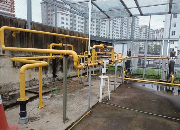 LPG piping run on site